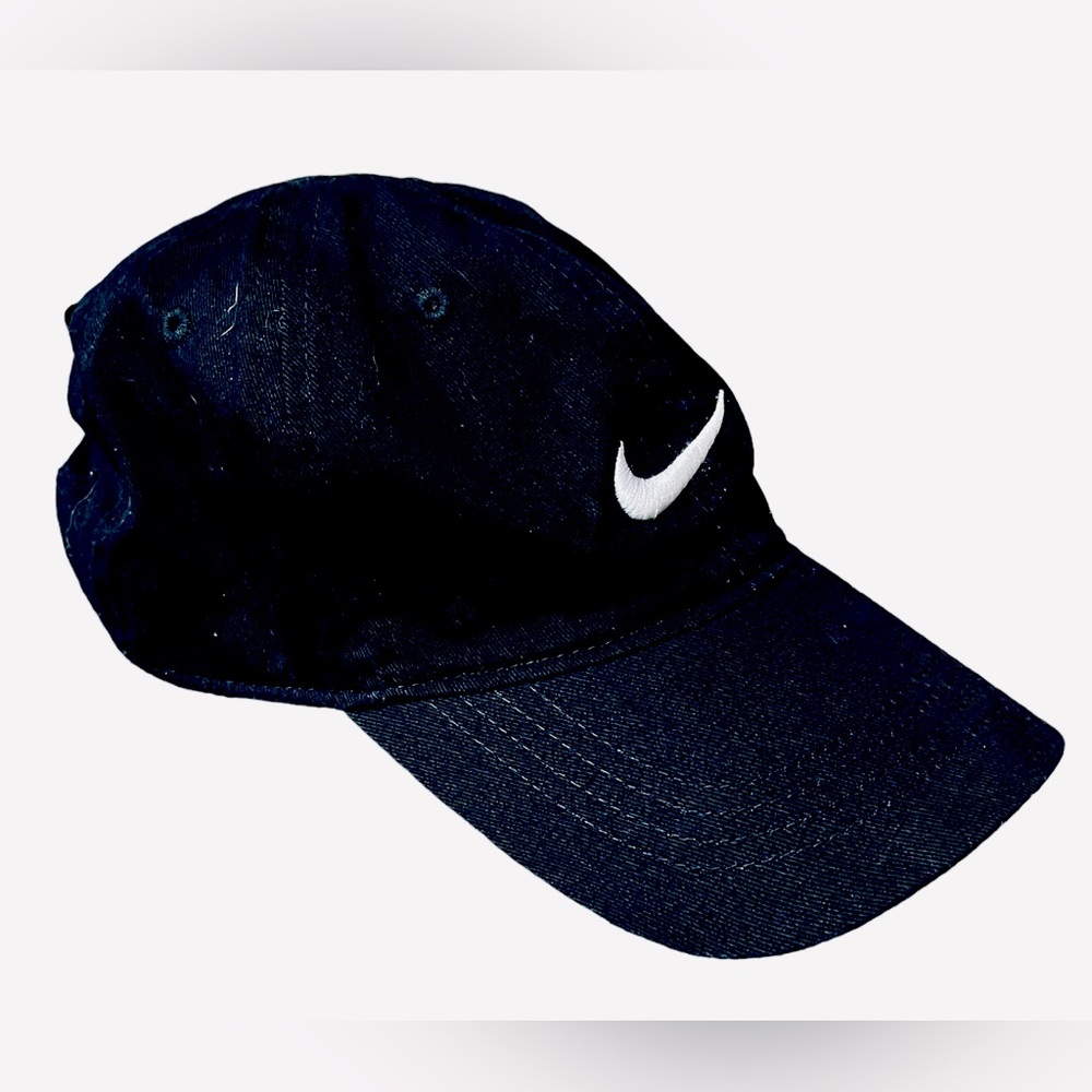 Nike Size 4-7 Adjustable Hat Cap Swoosh Logo Youth Child Kid Boy Girl Black